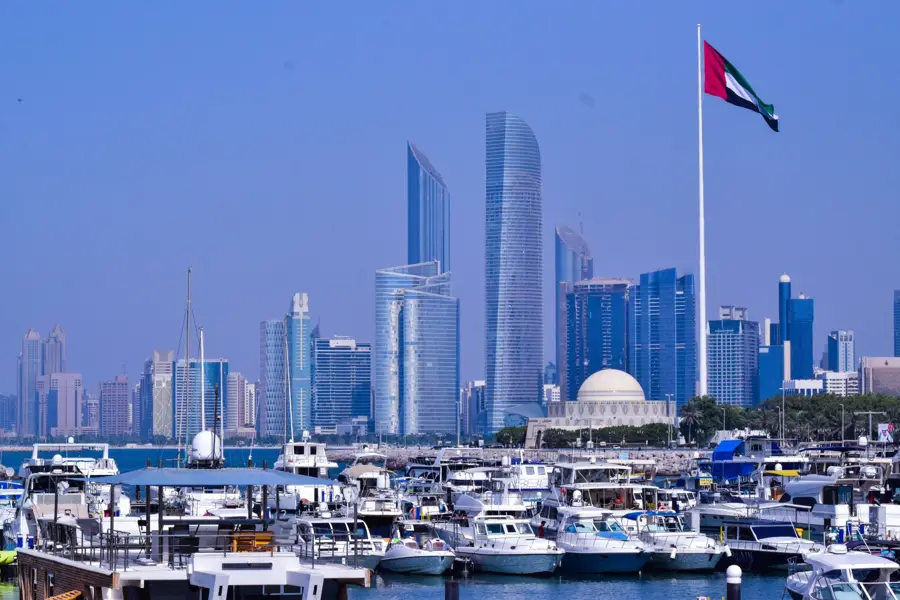 Marina yachts flag skyline