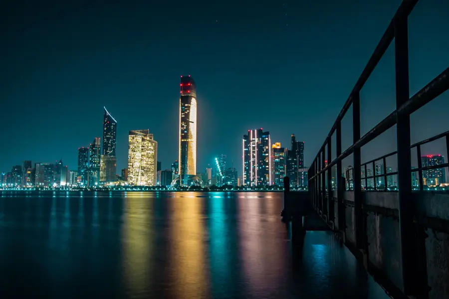 Skyline night reflections