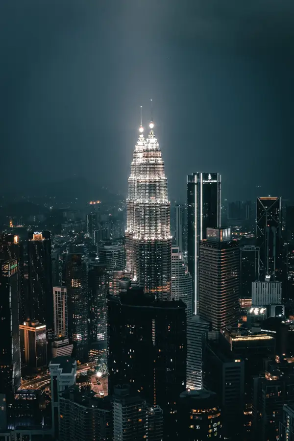 Petronas towers night skyline