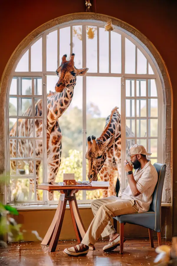 Giraffe manor breakfast window, Nairobi