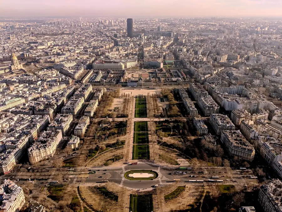 Champ de mars aerial view