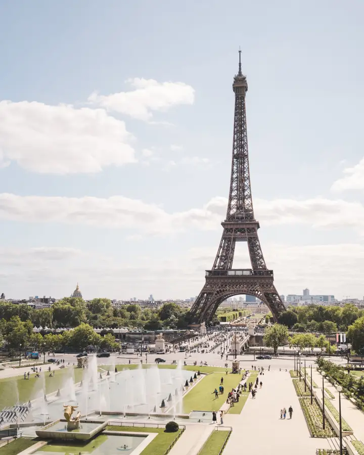 Eiffel tower trocadero fountains