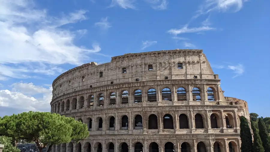 Colosseum exterior blue sky