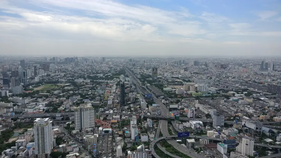 Bangkok aerial city skyline